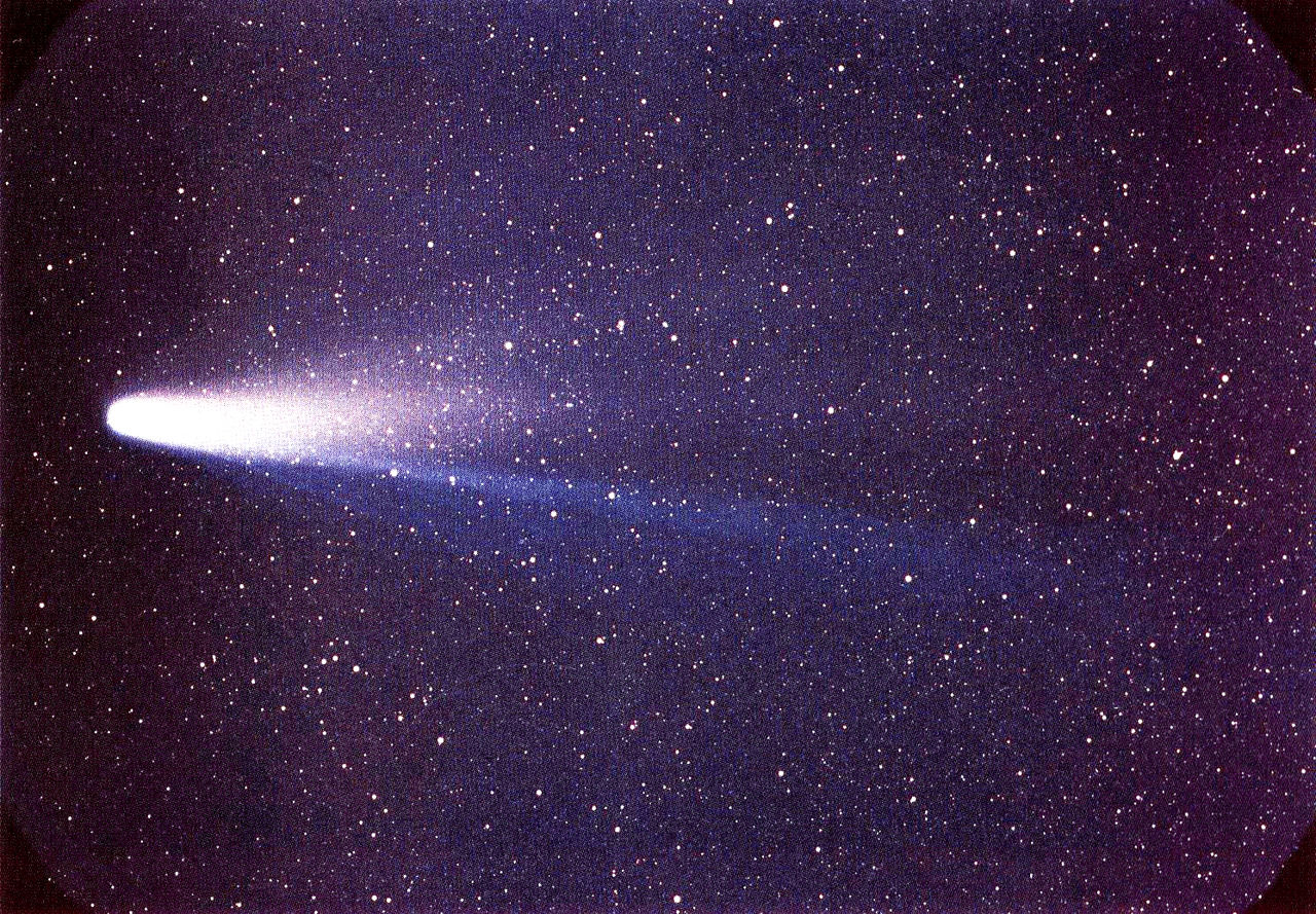 Cometa 1P/Halley é o responsável pelas chuvas Oriónidas e Eta Aquáridas - Foto: W. Liller, 1986